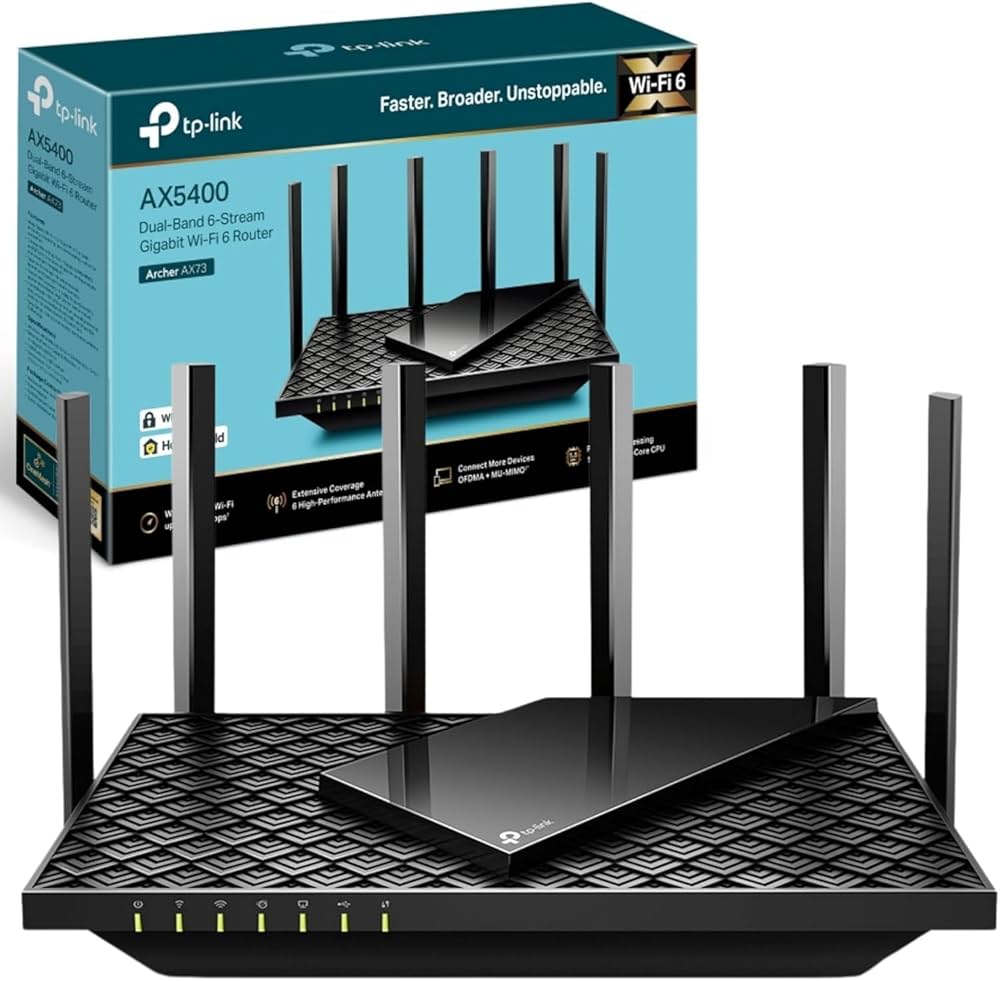 【おいも】TP-Link WiFi Wi-Fi6 Archer AX73 Archer AX73 | Dwupasmowy, gigabitowy router Wi‑Fi 6 AX5400